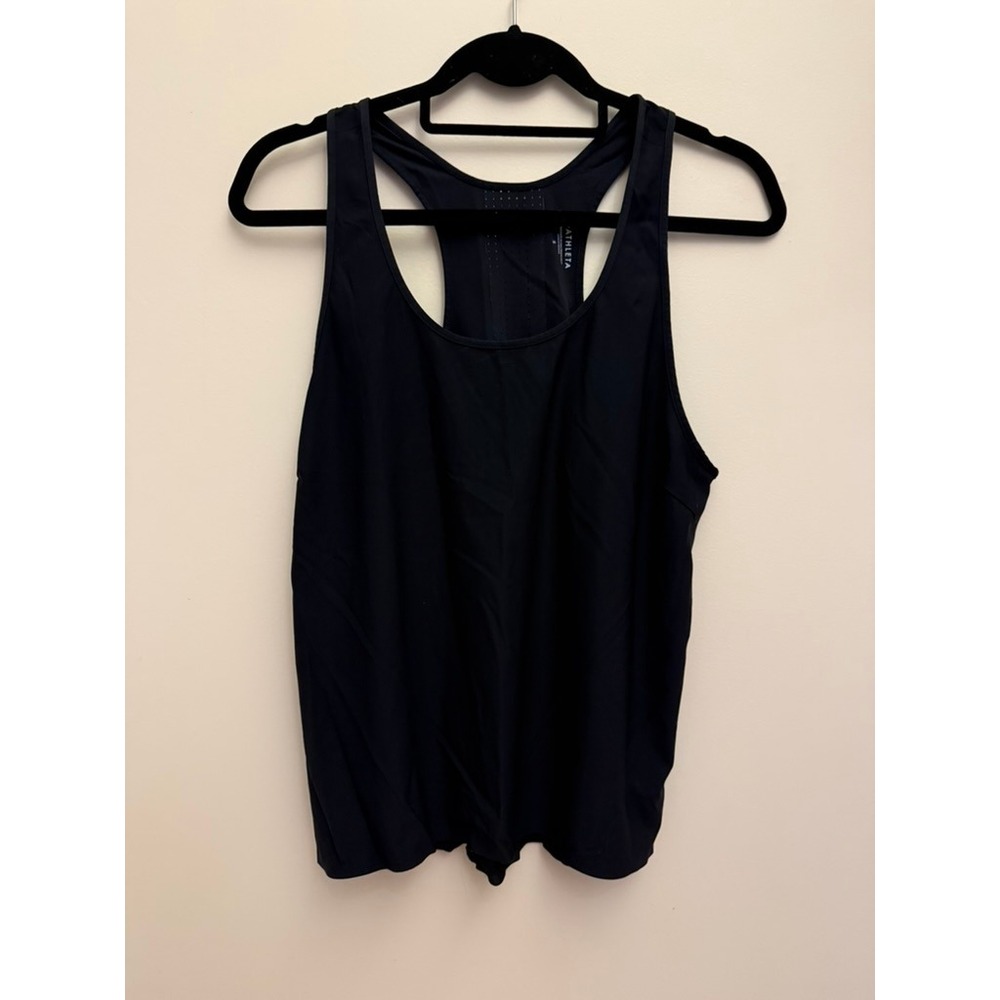 Athleta Womens Black Racerback Perforated Vent Activewear Tank Top‎ Size S